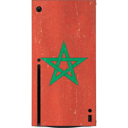 Morocco Flag Distressed Xbox Series X Console Skin